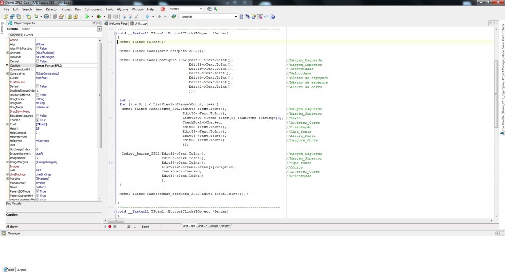 Clique para visualizar o código fonte do demo de uso em C++ Builder